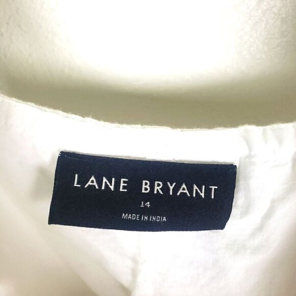 Lane Bryant Plus Size White Button Cotton Tank Top Size 14 - Picture 8 of 10